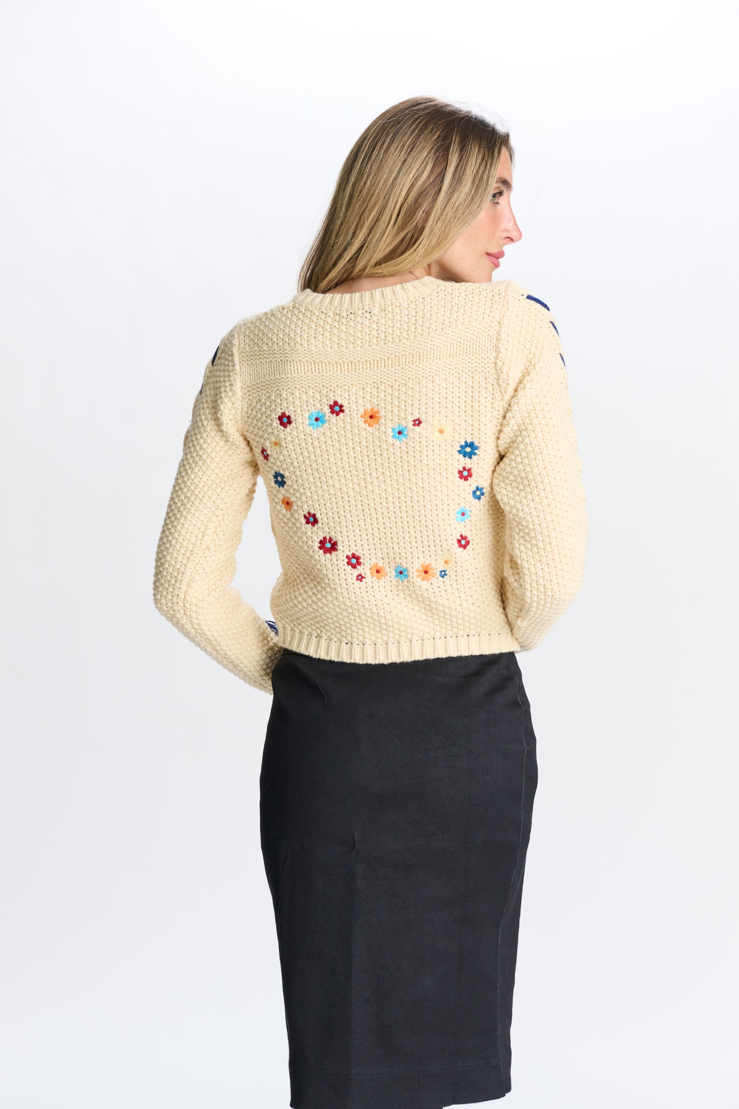 Creme Cable Knit Sweater