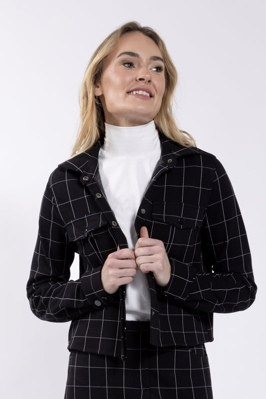 Cropped Grid Jacket