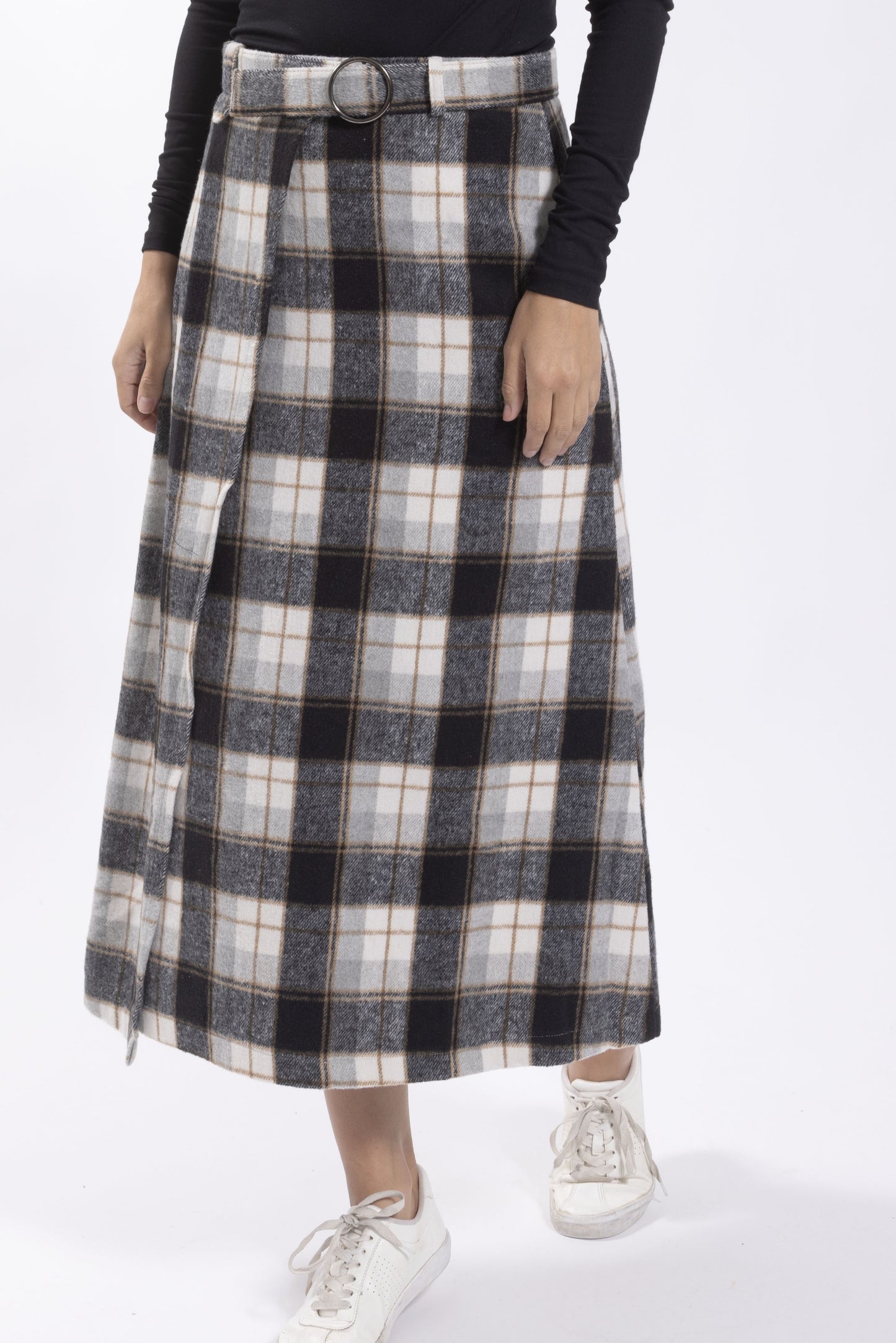 Plaid Aline Midi Skirt