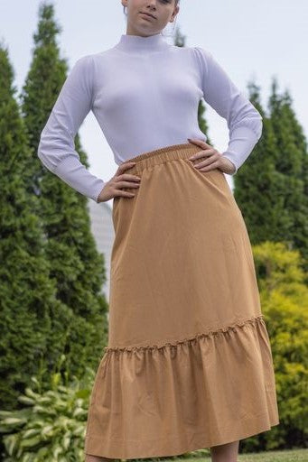 LILAC Elastic One Tier Midi Skirt