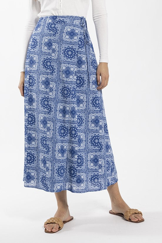 CONCEPT Bandana Midi Wrap Skirt