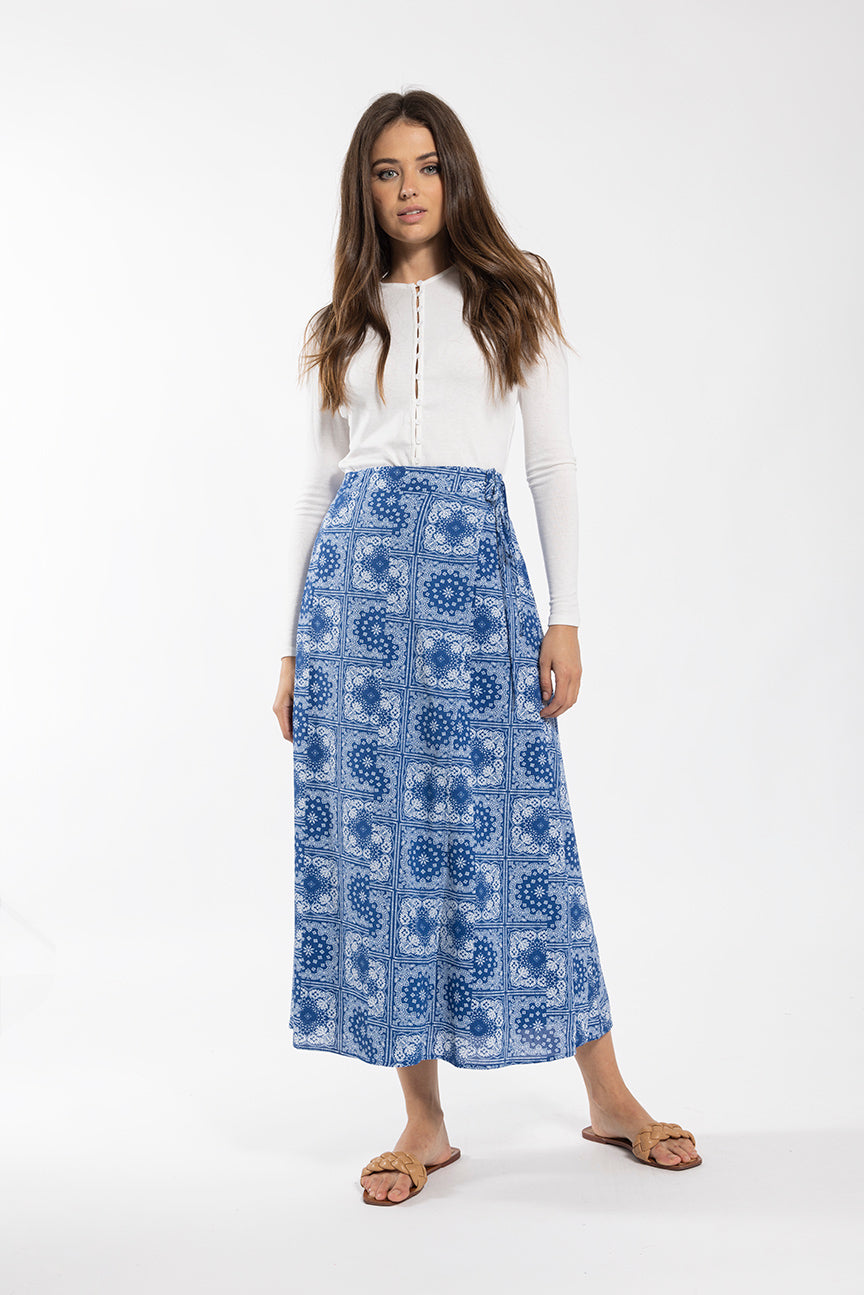 CONCEPT Bandana Midi Wrap Skirt
